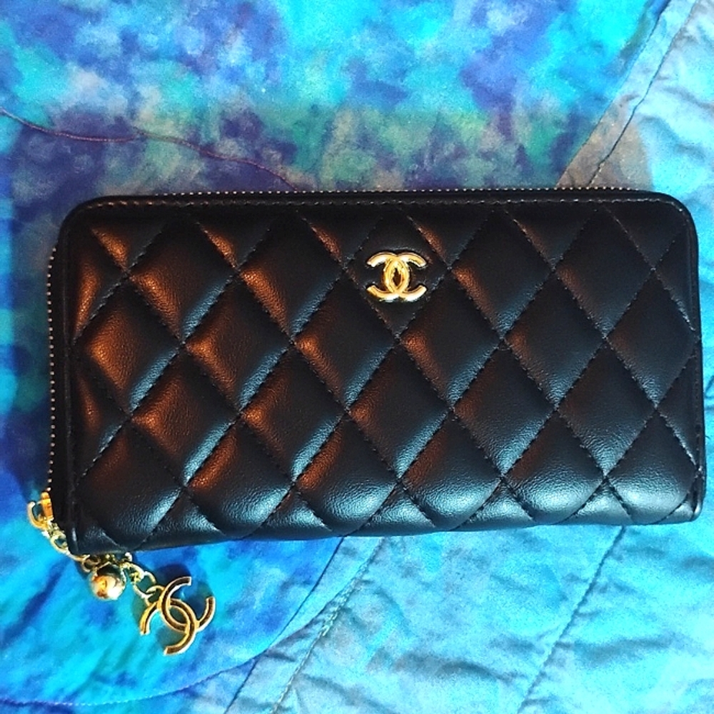 Beautiful Soft Black Monogram Fashion Wallet, New